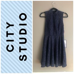 City Studio Sleeveless Flare Dress